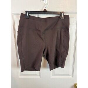 Mondetta Brown Biker Shorts Size Large Travel Walking Shorts 8" Inseam